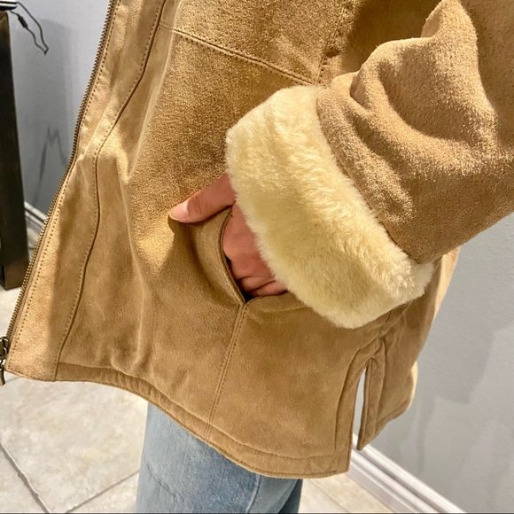 St John’s Bay Leather Winter Coat with hood Sherpa Lining - Picture 7 of 15